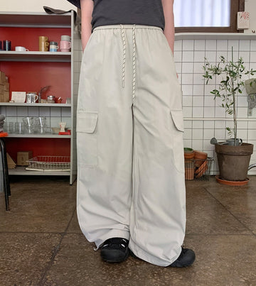 Heyou Summer Banding Wide Cargo Pants